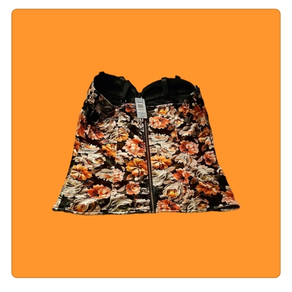 Torrid Sexy-Velvet Floral ZipUp Corset NWT $48 Size 2 - Picture 4 of 9